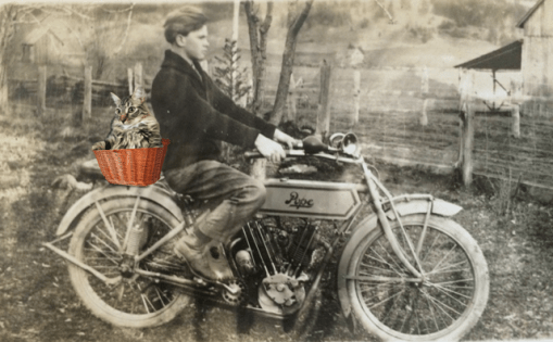 facing back motorcycle