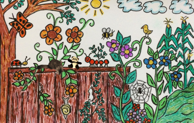 panda and foster on fence