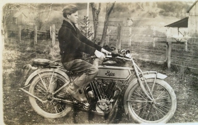 George with Pope Motorcycle