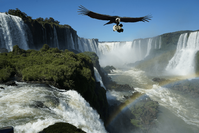 over waterfall small