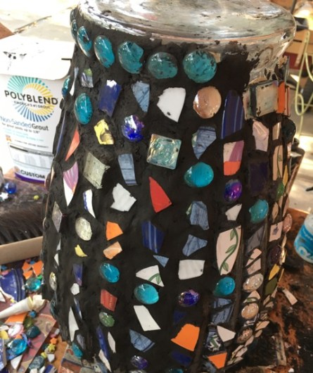 black grout almost done