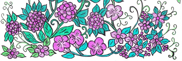 purple flowers cut out