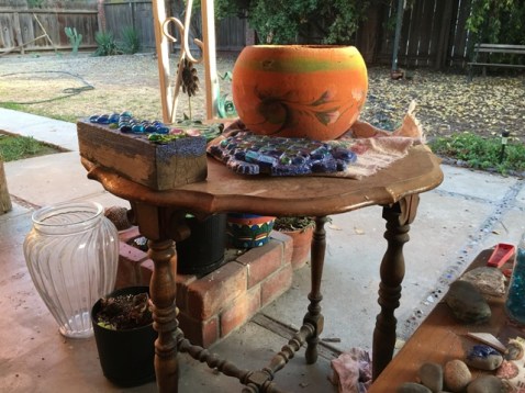 table with crafts
