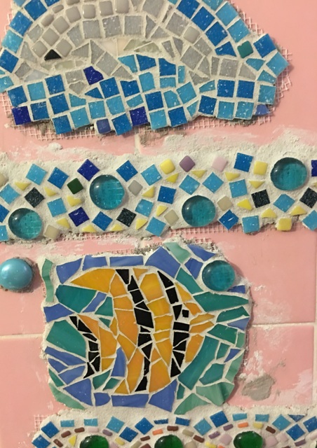 fish and dolphin with grout