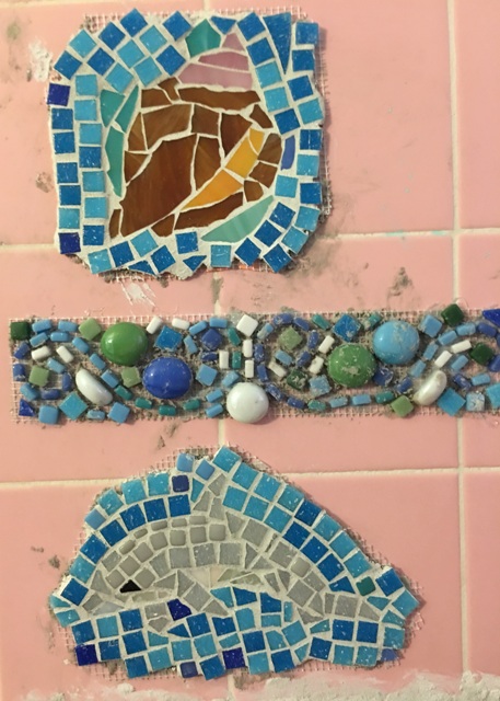 shell and dolphin with grout