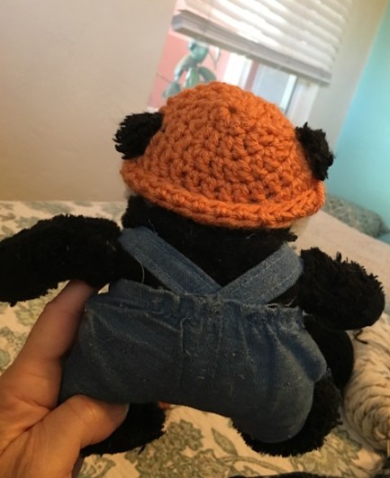 panda from back with hat