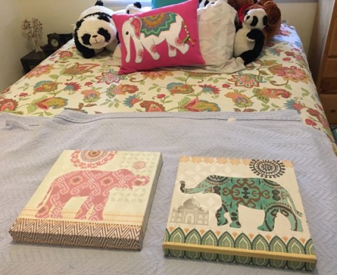 elephants on bed