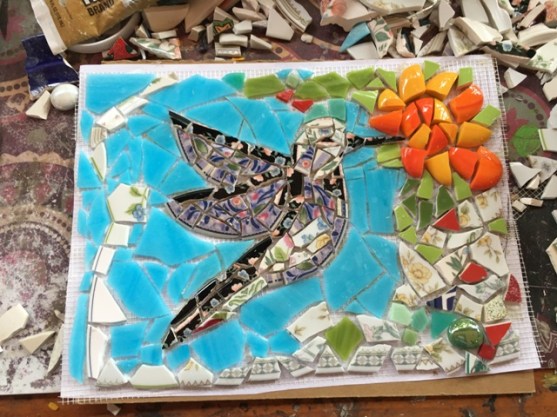 hummingbird with sky